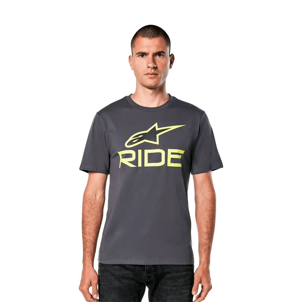  Футболка Alpinestars RIDE 4.0 CSF TEE CHARC/LIME/BLK, S