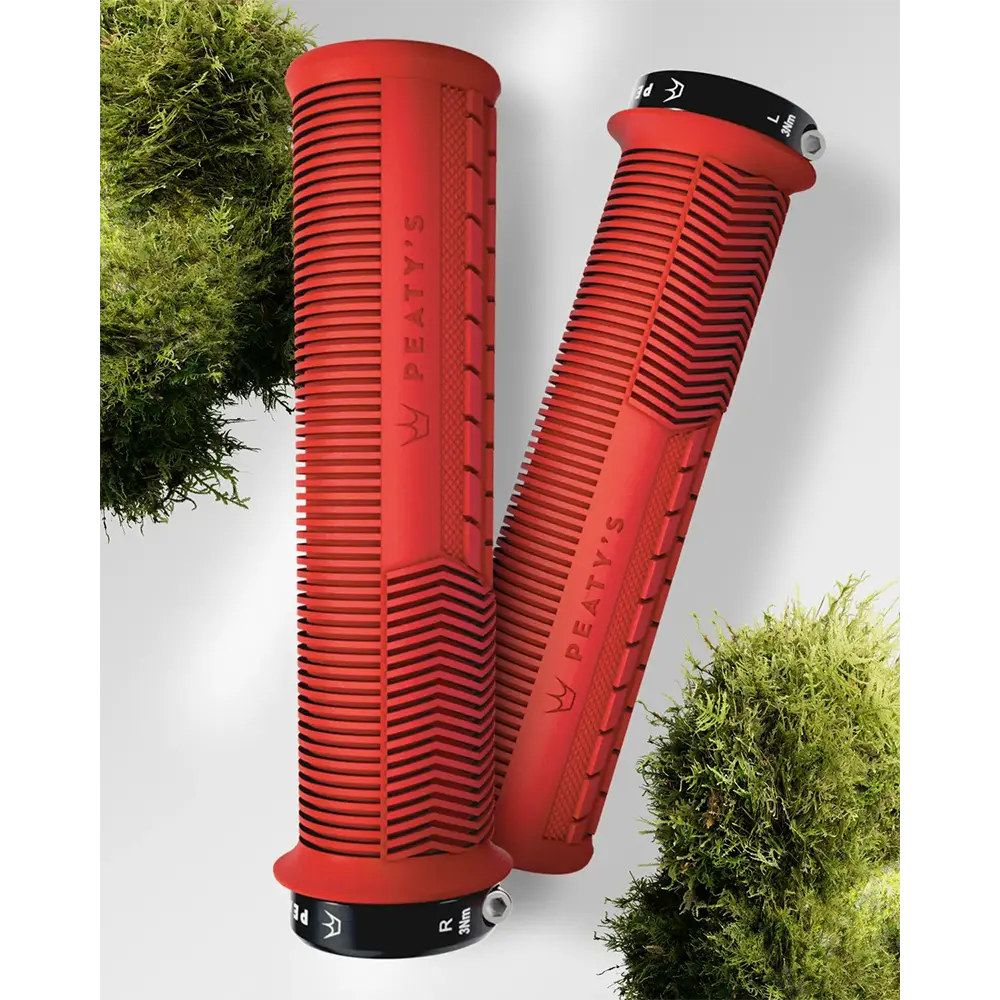 Грипсы Peaty's Monarch Grip Mushroom, Thin 30>32mm, Trail Comfort, Red