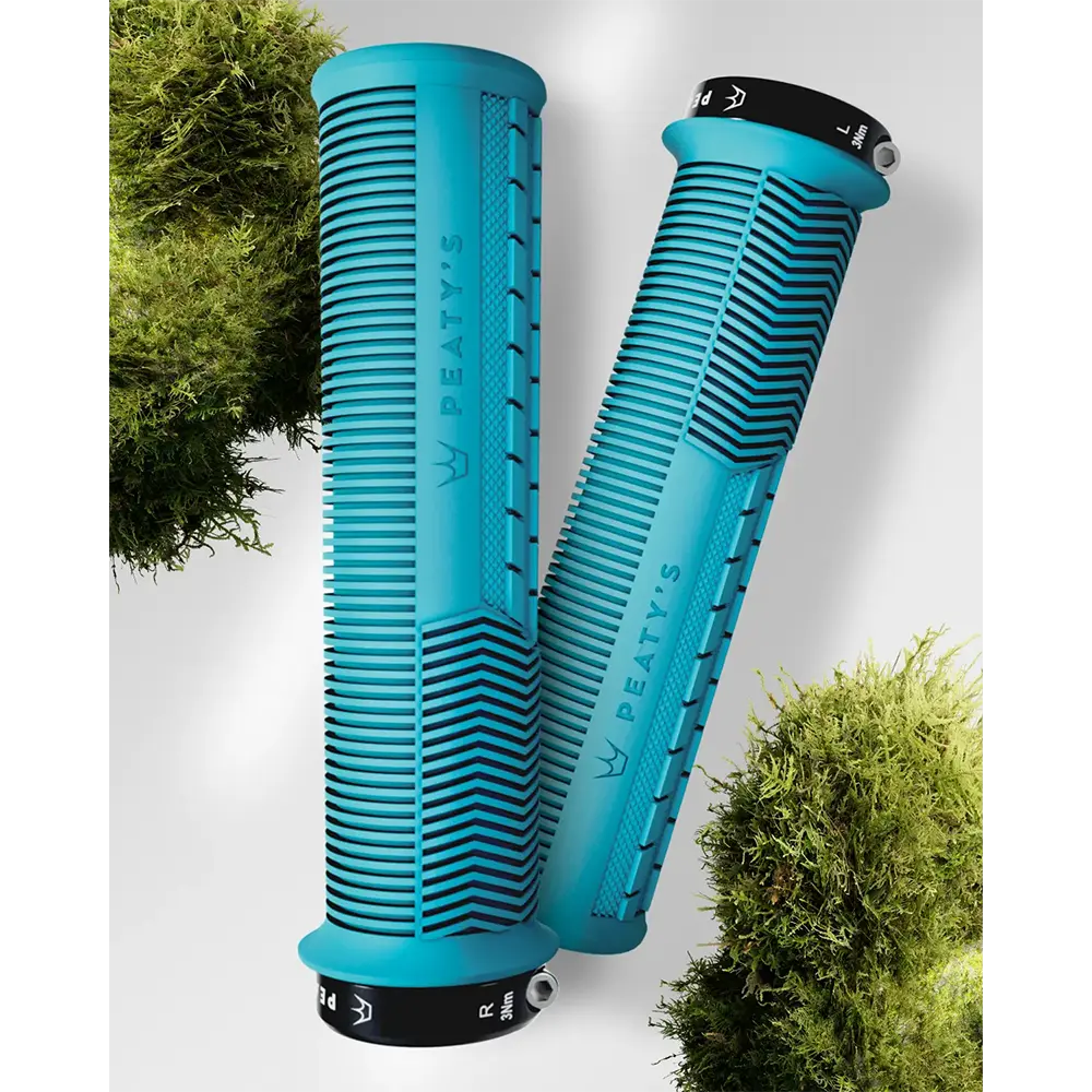 Грипсы Peaty's Monarch Grip Mushroom, Thin 30>32mm, Trail Comfort, Turquoise