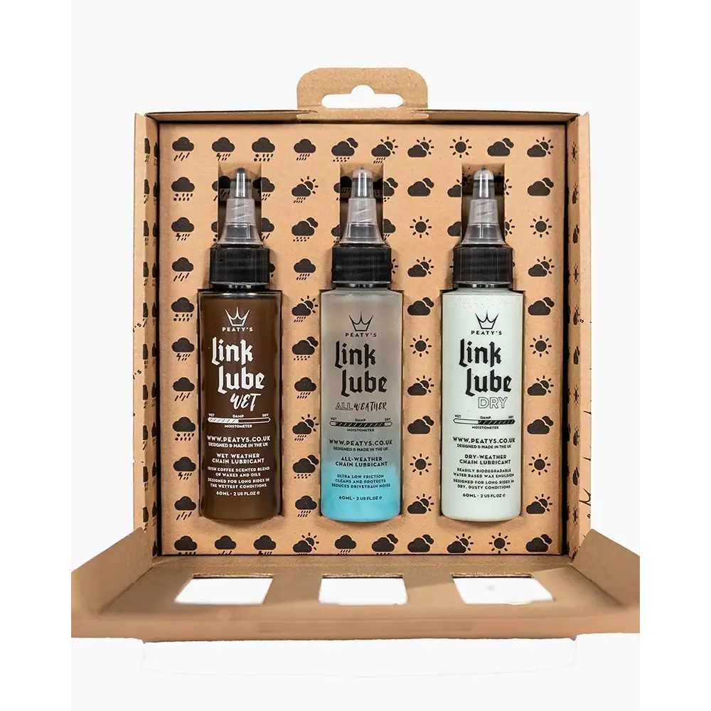  Набір мастил для ланцюга Peaty's LinkLube All Seasons Starter Pack, Dry / Wet / All-Weather, 3x 60ml