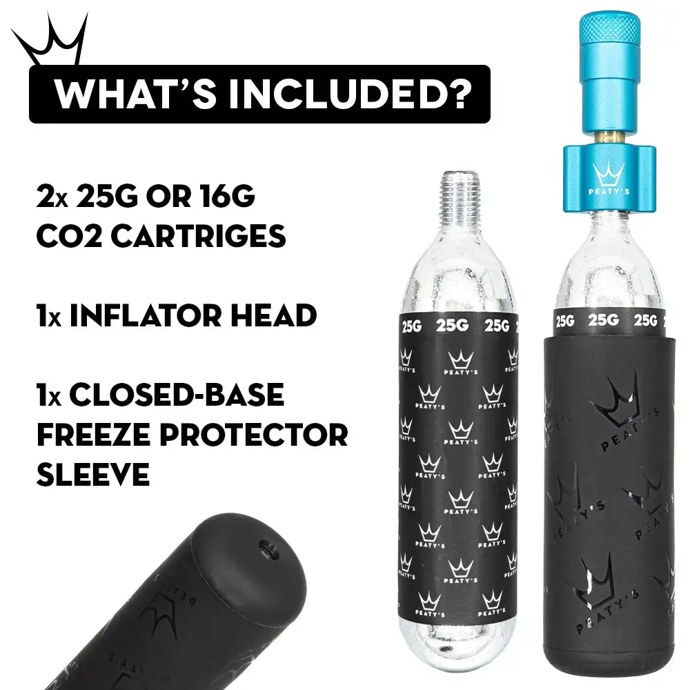  Насос Peaty's Holeshot CO2 Tyre Inflator, Road & Gravel 16g, Bourbon