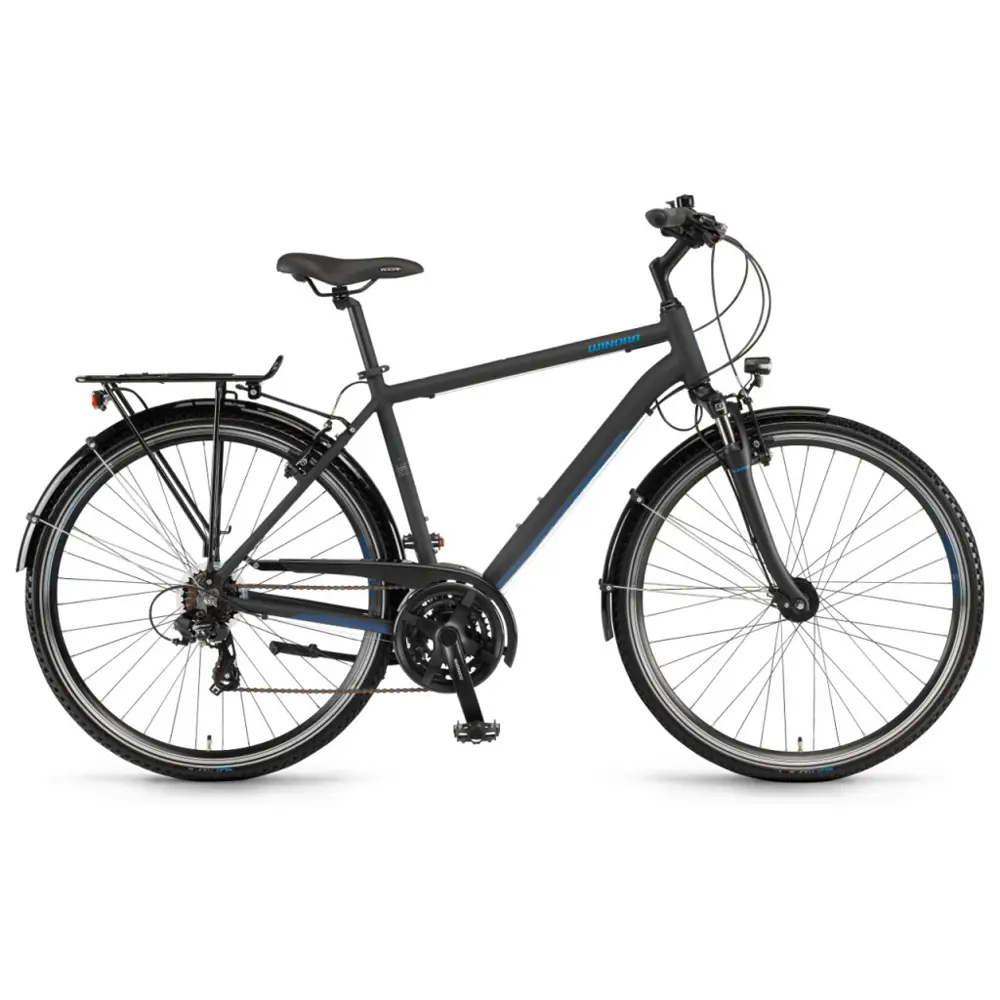 Велосипед Winora Domingo men 28" 21-G TX800, рама 52 см, черно-синий матовый, 2021