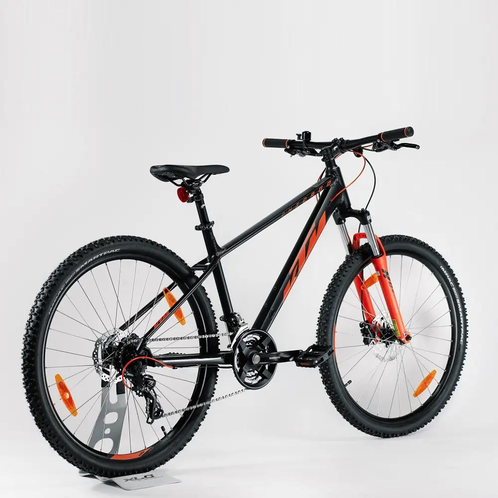 Велосипед KTM CHICAGO 272 27.5" рама M/43, черный матовый (оранжевый), 2022