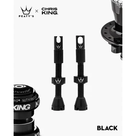 Ниппели Peaty's x Chris King Tubeless Valves, 42mm, Black