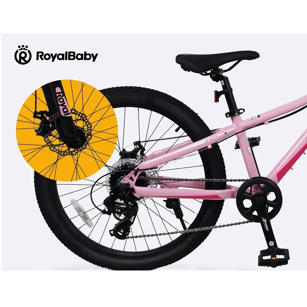  Велосипед RoyalBaby Royal 7-17 24", OFFICIAL UA, рожевий