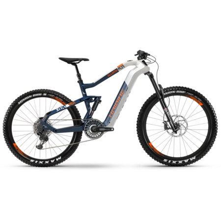 Электровелосипед HAIBIKE XDURO AllMtn 5.0 Carbon FLYON i630Wh 11 s. NX 27.5", рама М, бело-сине-оранжевый, 2020