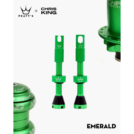 Ниппели Peaty's x Chris King Tubeless Valves, 42mm, Emerald