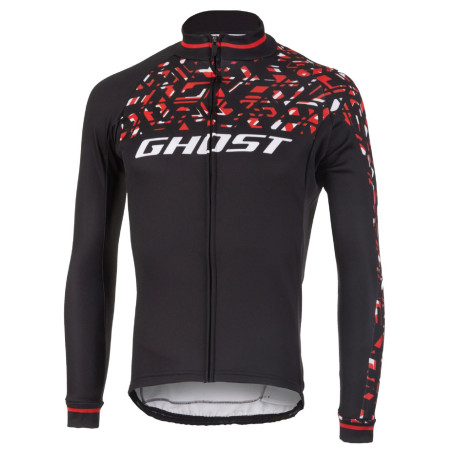 Джерси Ghost Factory Racing, Long, XL, черно-красно-белое