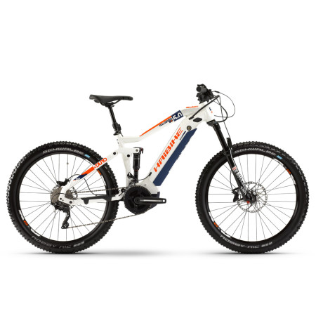 Электровелосипед Haibike SDURO FullSeven LT 5.0 i500Wh 20 s. XT 27,5", рама L, бело-синий-оранжевый, 2020