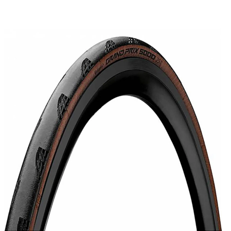 Покрышка бескамерная Continental Grand Prix 5000S TR 28" | 700 x 25C черная/коричневая foldable skin