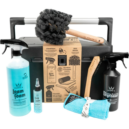 Набор для мойки Peaty's Cleaning Kit, шампунь 1L / дегризер 500ml / щетка 2шт / полотенце микрофибра / смазка цепи 120ml, All-Weather