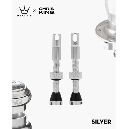 Ниппели Peaty's x Chris King Tubeless Valves, 42mm, Silver